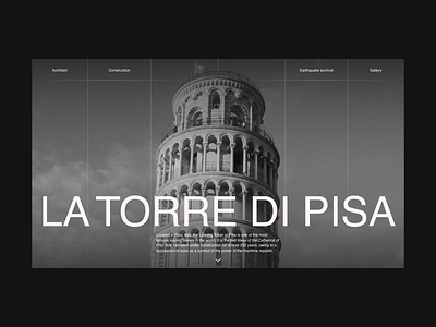 Architecture | First screen architecture design first screen leaning tower of pisa minimalism open composition symmetrical composition the tower of pisa ui