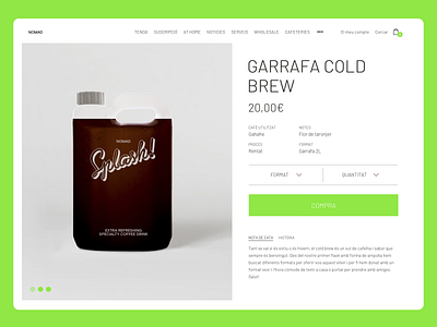 Product page e-commerce - Personal Nomad coffee barcelona cart clean coffee design ecommerce logo minimal product page shop sketch slider ui web web design webdesign
