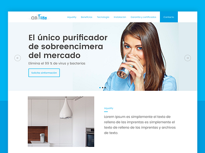 Landing page design blue clean design header hero minimal onepage web webdesign