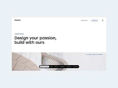 Mento architecture company design interface mento typography ui ux web website