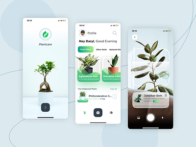 Plantcare App 🌱 app figma figmaui practice rebound ui uidesign userinterface ux uxui