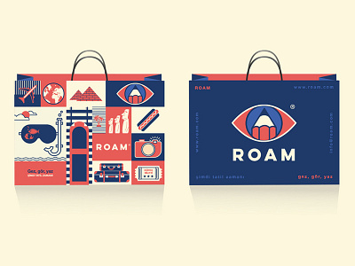 ROAM bag branding corporate identity icon logo pattern travel