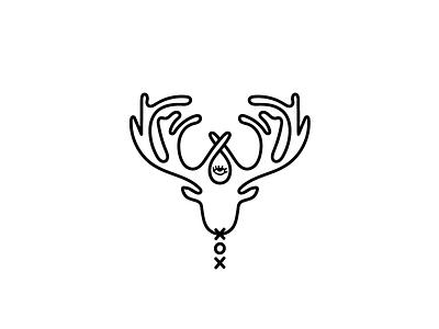 xoxo deer deerlogo logo minimal vector