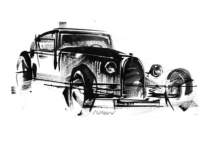 Hot rod ink sketch car car artwork car draw car illustration classic car hot rod illustration ink key visual