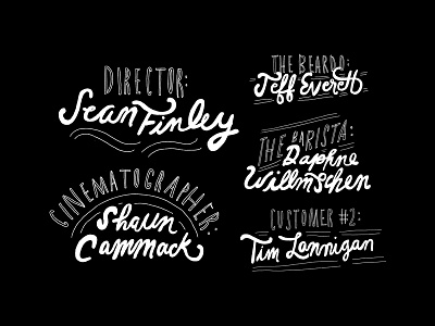 Beard Barter Credits hand drawn lettering