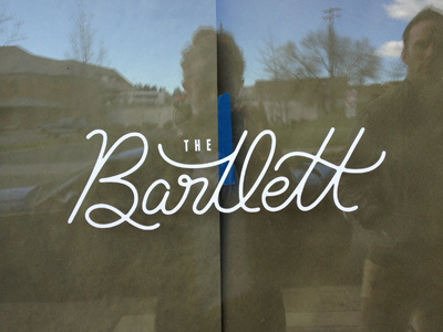 Bartlett window identity logo script signage spokane