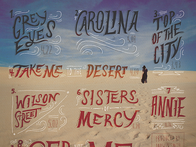 take me to the desert - tracklist album art lettering packaging