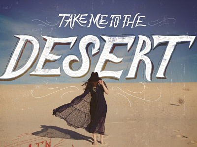 take me to the desert - cover album art hand drawn lettering