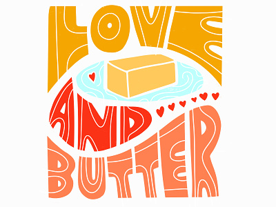 Butter baking butter illustration lettering type