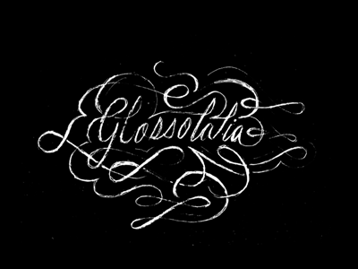 Glossolalia lettering script sketch