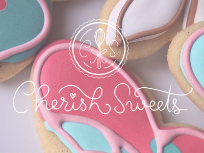 Cherish Sweets bakery cookies identity lettering logo monogram script