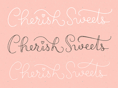 Cherish Sweets - iterations bakery branding custom lettering identity lettering logo logotype script