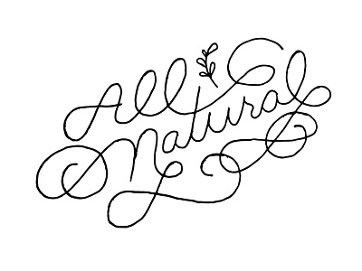 All Natural custom lettering lettering script