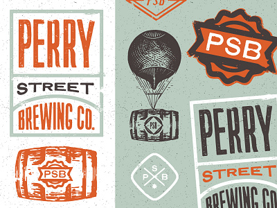PSB branding brewery identity spokane stamp texture vintage