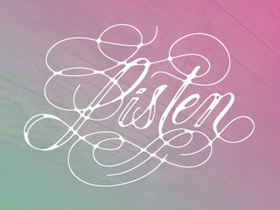 Listen custom lettering lettering script typography