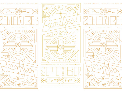 Bartfest teaser poster eagle festival lettering line art music poster