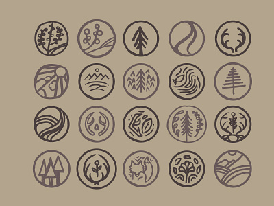 hand drawn nature icons