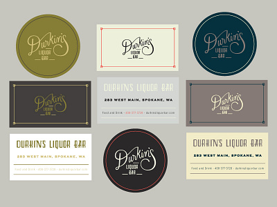 Durkin's colors branding business cards identity spokane stationery vintage