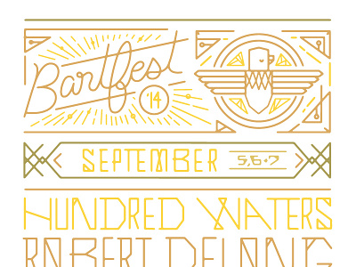 Bartfest stuff eagle illustration lettering poster