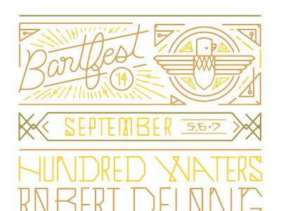 Bartfest stuff eagle illustration lettering poster
