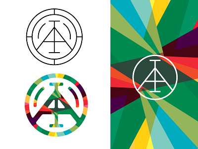 Monogram color emblem identity logo monogram