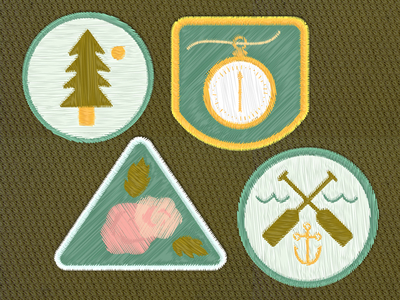patch mockups badge badges camping illustrations patches