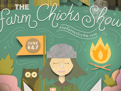 The Farm Chicks Show craft illustration poster spokane