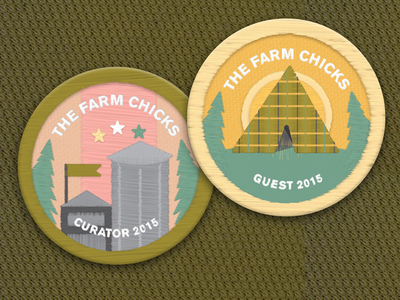 Farm Chicks Badges camping embroidery illustration silo spokane stitched