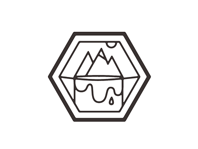 stamp illustration ink mountains pnw vector