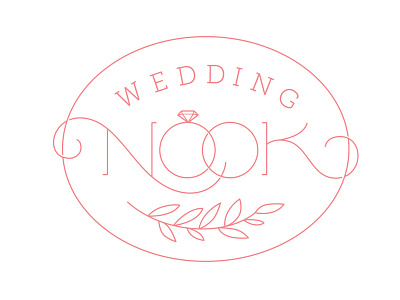 Wedding Nook Logo branding identity lettering logo rings wedding