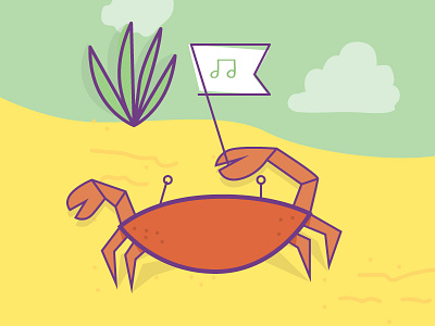 beach illustrations beach crab illustration poster