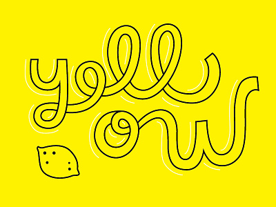 yellow fun type hand lettering lemon lettering type