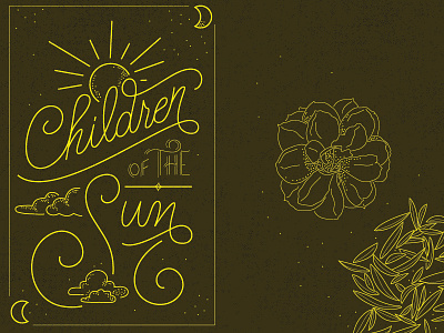 Children of the Sun baby knives illustration lettering rose script spokane zine