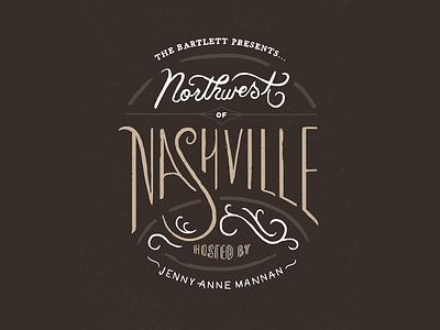 Northwest of Nashville country lettering music poster western