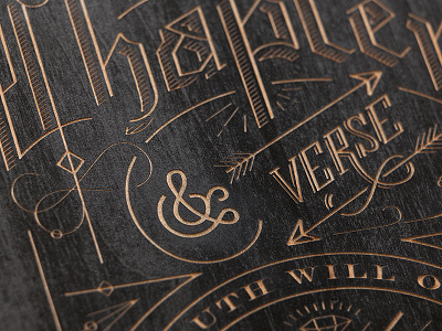 Box Detail ampersand box illustration laser engraved lettering type wood