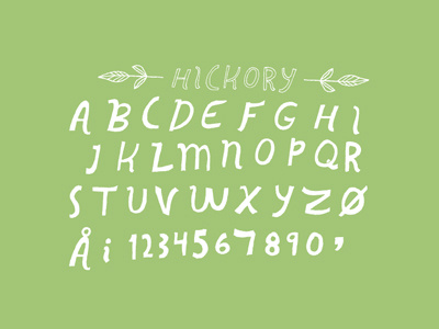 Hickory font album art typography