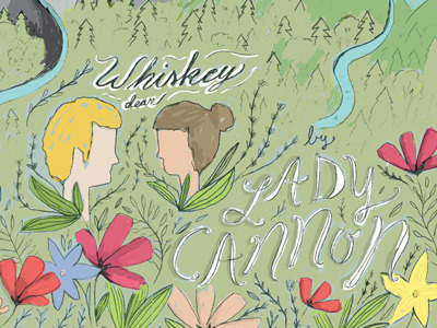 Whiskey Dear album art floral illustration typography