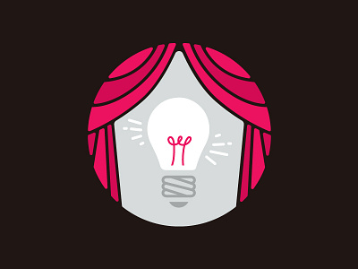logo concept curtains icon light bulb logo