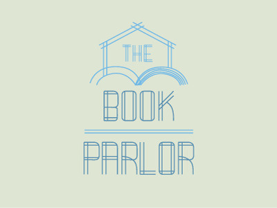 The Book Parlor 2 book house identity line logo typography