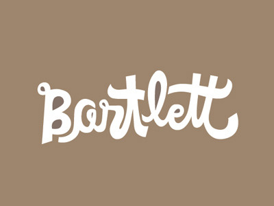 The Bartlett identity lettering script typography