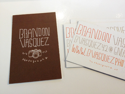 Brandon Vasquez business cards business cards identity logo photographer spokane typography