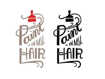 Paint In My Hair - Revised boutique furniture logo paintbrush typography