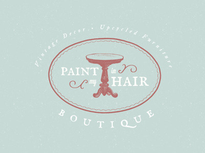 Paint in my Hair Boutique - final boutique furniture logo table