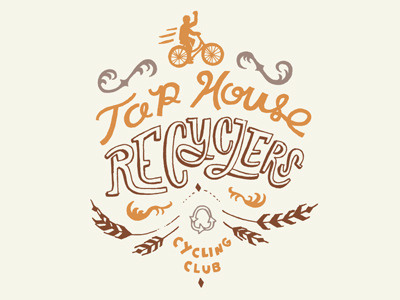 cycling club shirt bike club spokane tap house tshirt typography