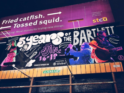 Bartlett OOH billboard collage design lettering ooh