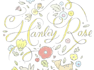 shower invite baby shower floral illustration script