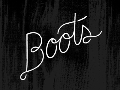 Boots variation WIP identity lettering script
