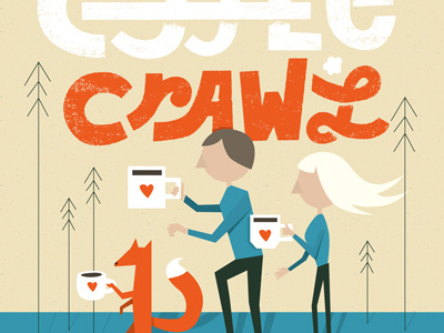 Coffee Crawl poster coffee illustration poster spocup spokane vector