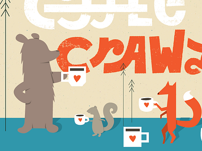 Bears like coffee too. coffee lettering poster spokane trees type