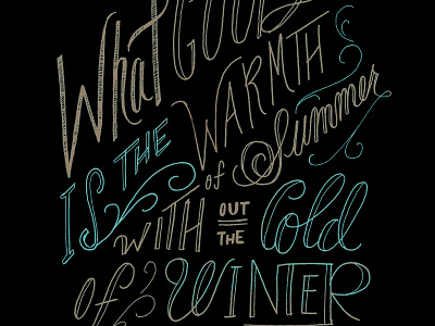 Winter Quote - full size attached drawing hand drawn john steinbeck lettering quote